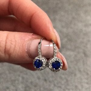 Sterling silver CZ Sapphire earrings